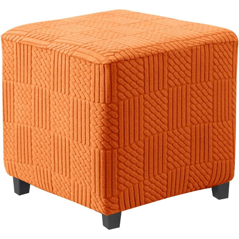 Stretch Washable Square Ottoman Slipcover